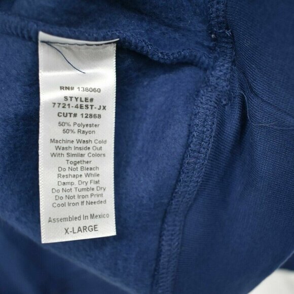 PST Womens Navy Blue Crewneck Long Sleeves Gym Buddy Reversible Sweater - Picture 4 of 4